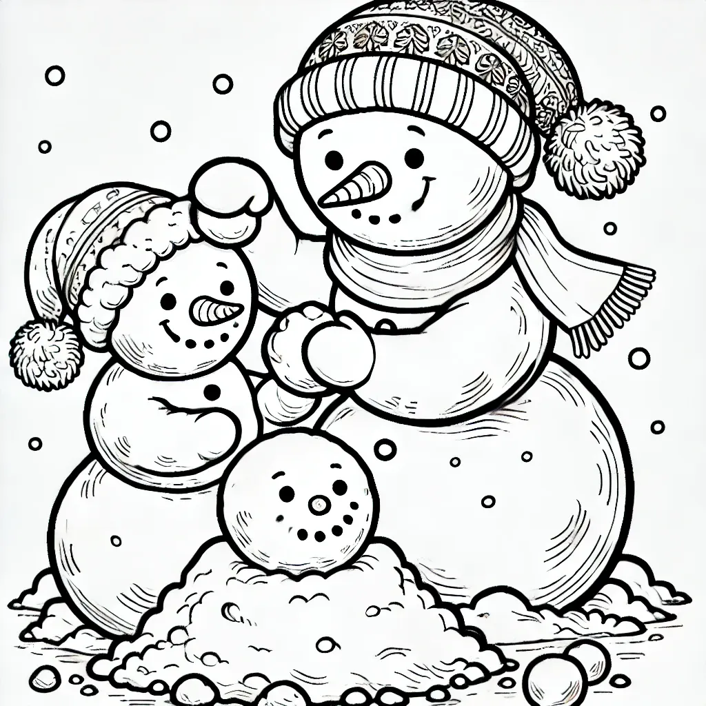 coloriage Bonhomme de neige a imprimer pour enfant de 4 ans