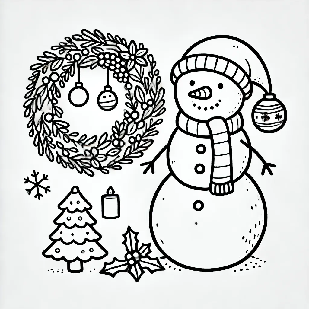 coloriage Bonhomme de neige pour enfants 1