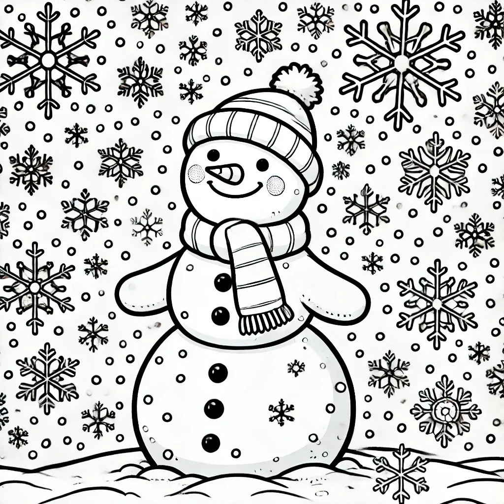 a imprimer coloriage Bonhomme de neige gratuit