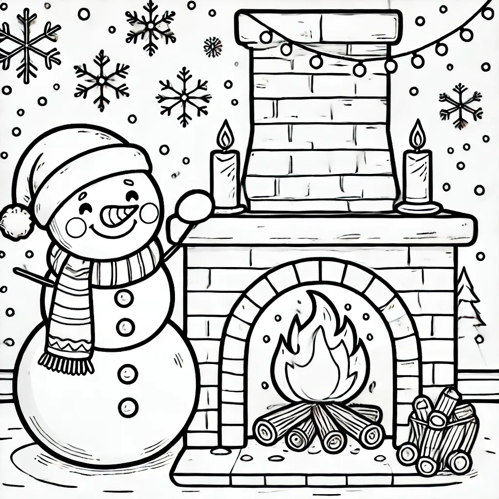 coloriage Bonhomme de neige pour enfants à télécharger