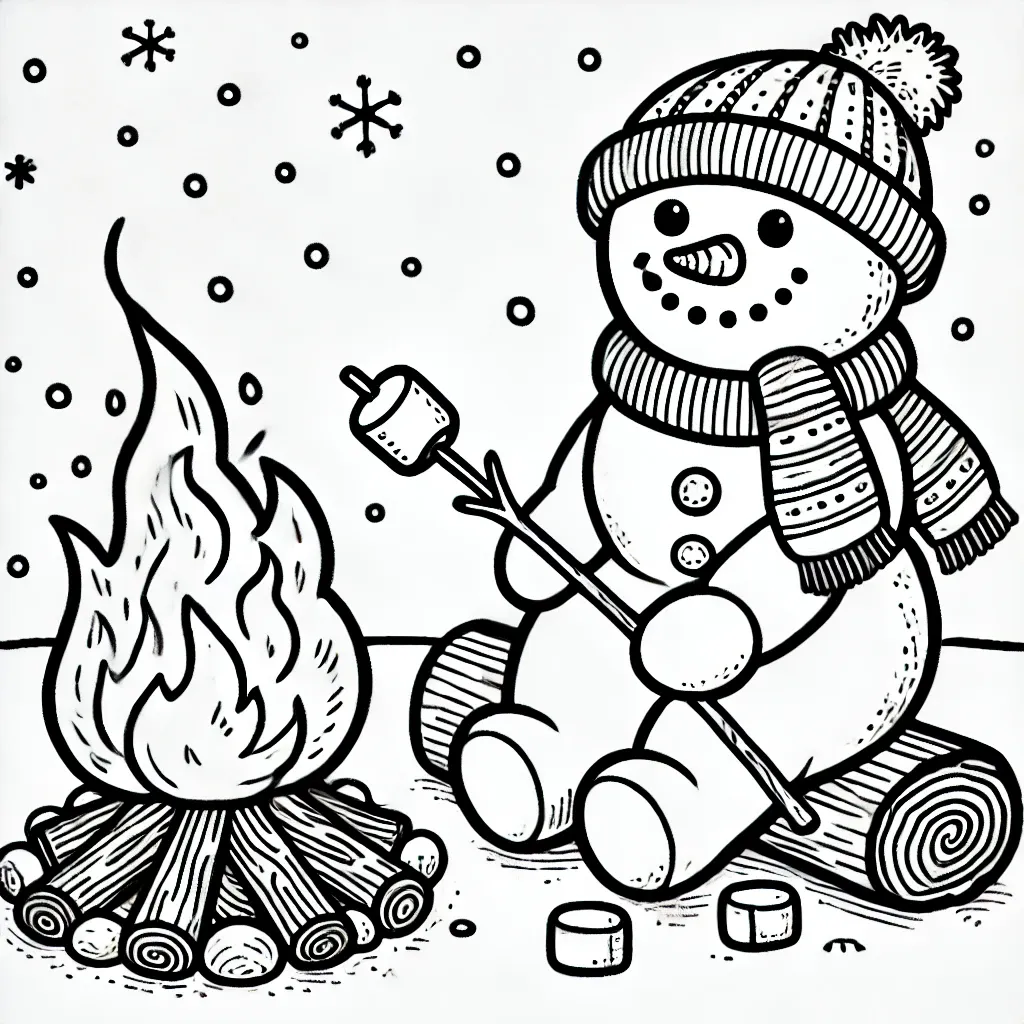 coloriage Bonhomme de neige a dessiner en ligne