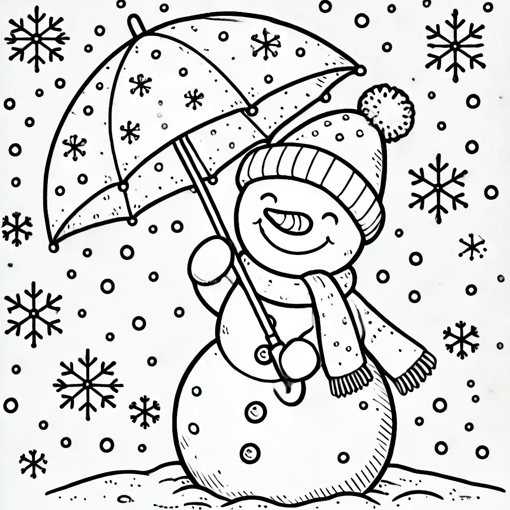 coloriage Bonhomme de neige à imprimer pour enfant de 3 ans