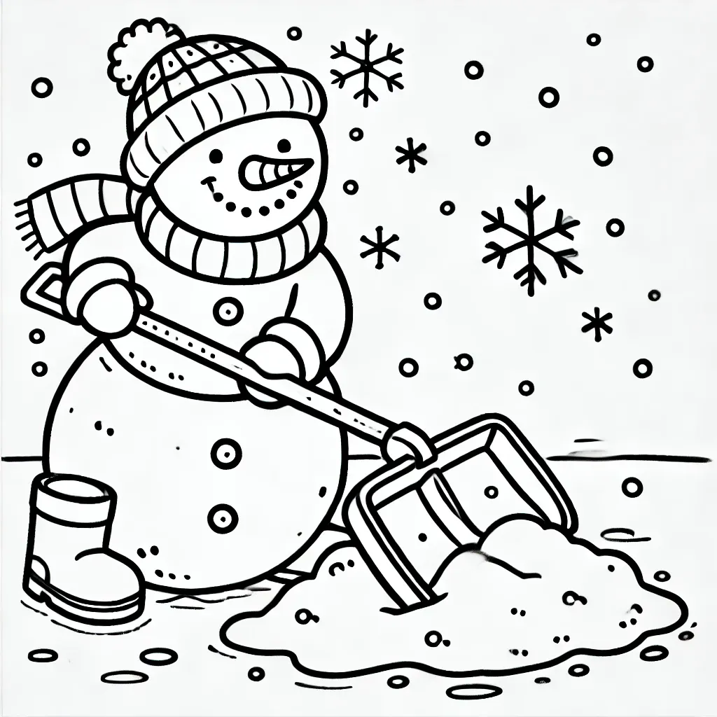 coloriage Bonhomme de neige pour enfants