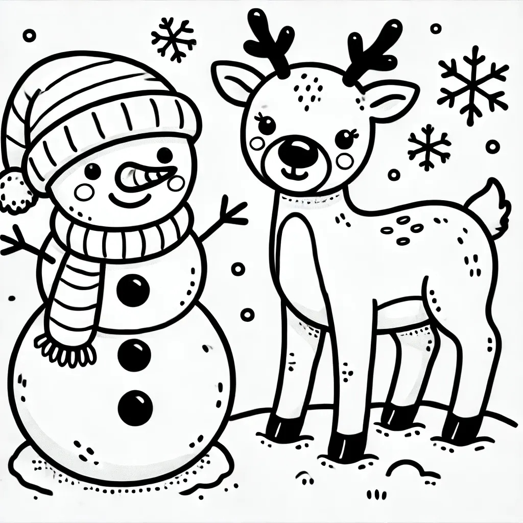 coloriage Bonhomme de neige pour enfant de 10 ans