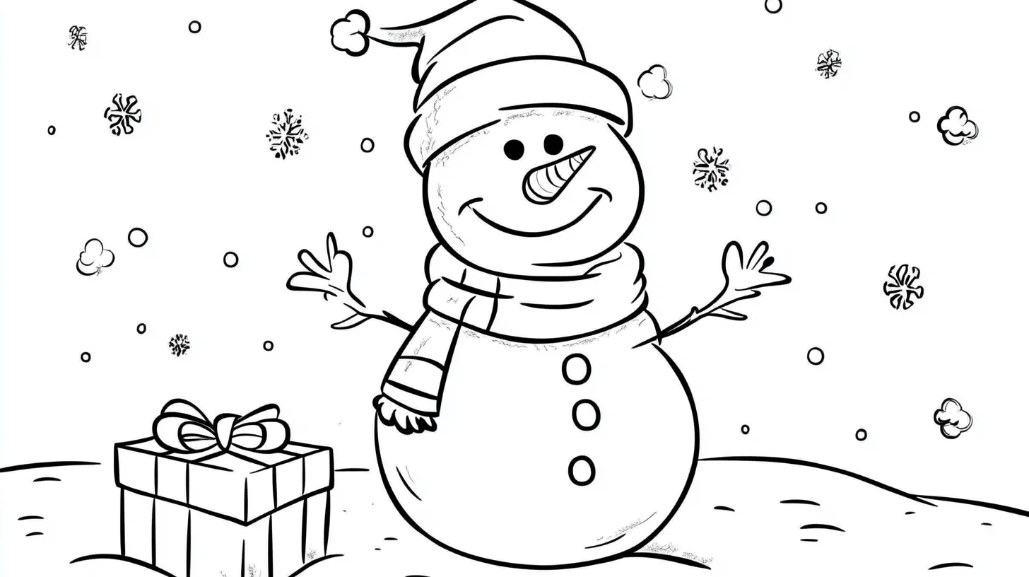 coloriage Bonhomme de neige et découpage à imprimer