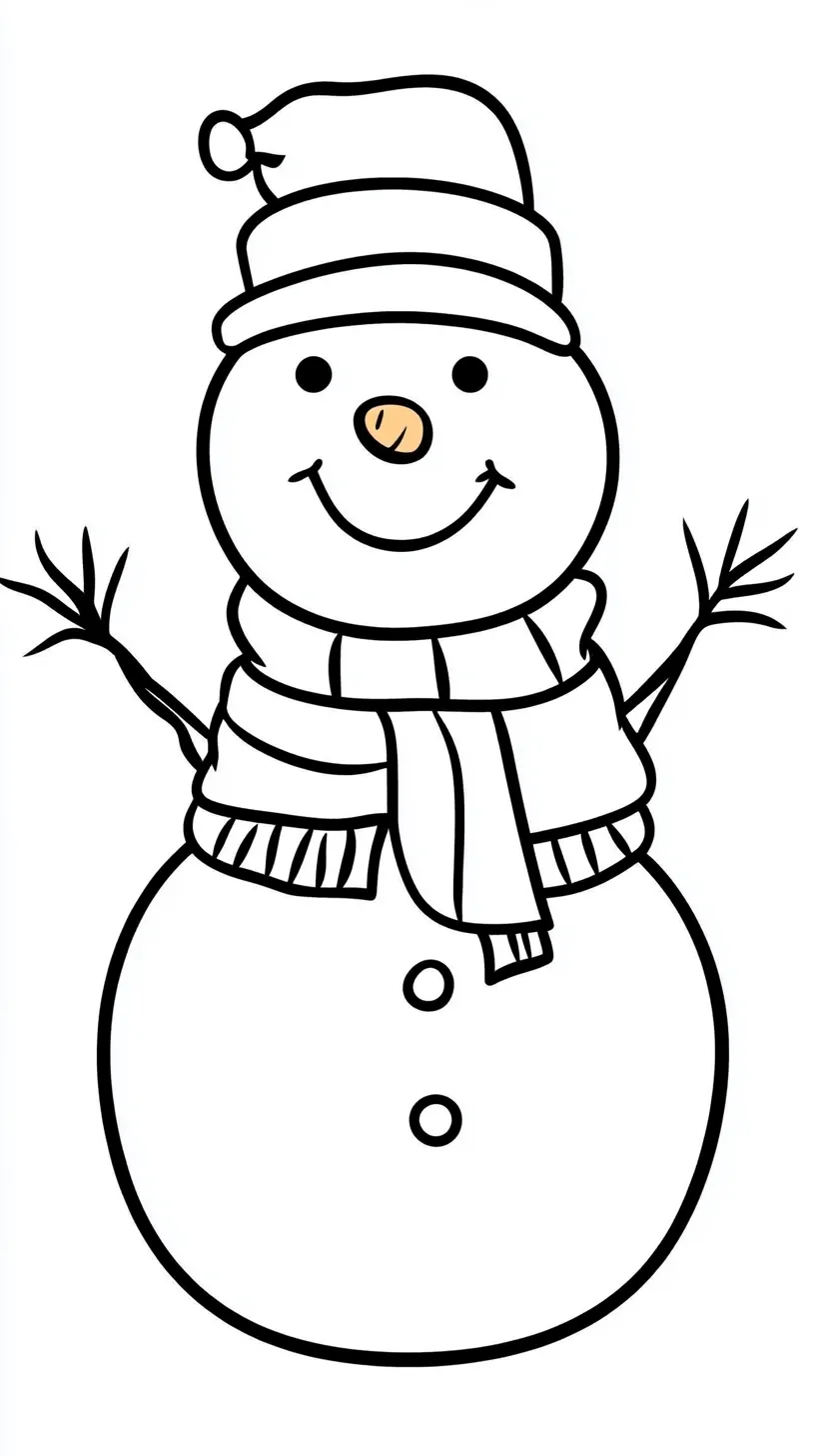 coloriage Bonhomme de neige à imprimer pour enfant de 10 ans