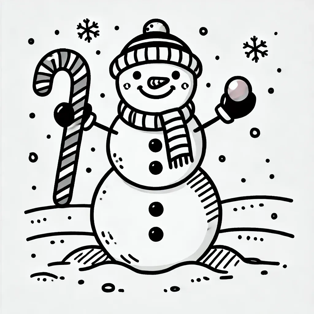 coloriage Bonhomme de neige pour enfant gratuit