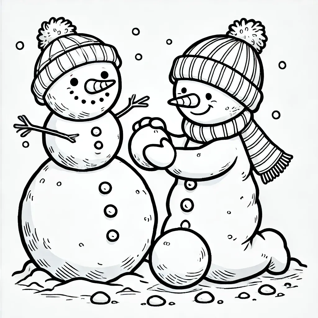 coloriage Bonhomme de neige à imprimer gratuitement pdf