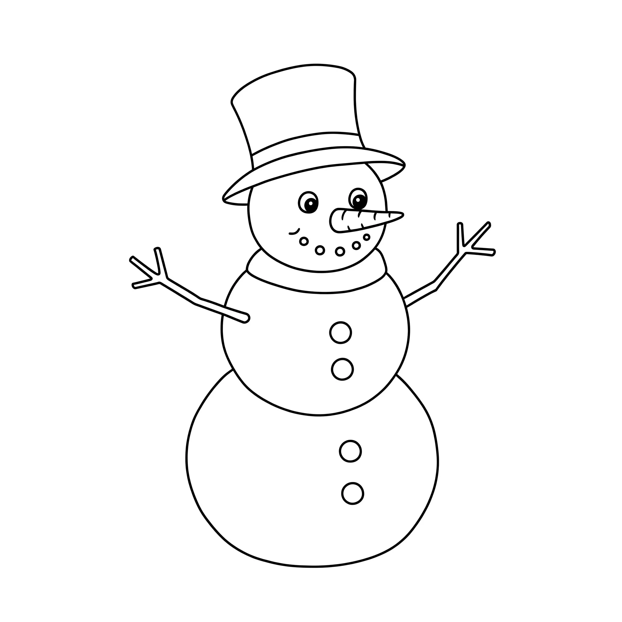 coloriage Bonhomme de neige classique et dessins