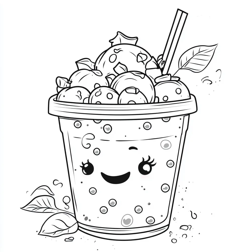 coloriage Bubble Tea pour enfant de 6 ans