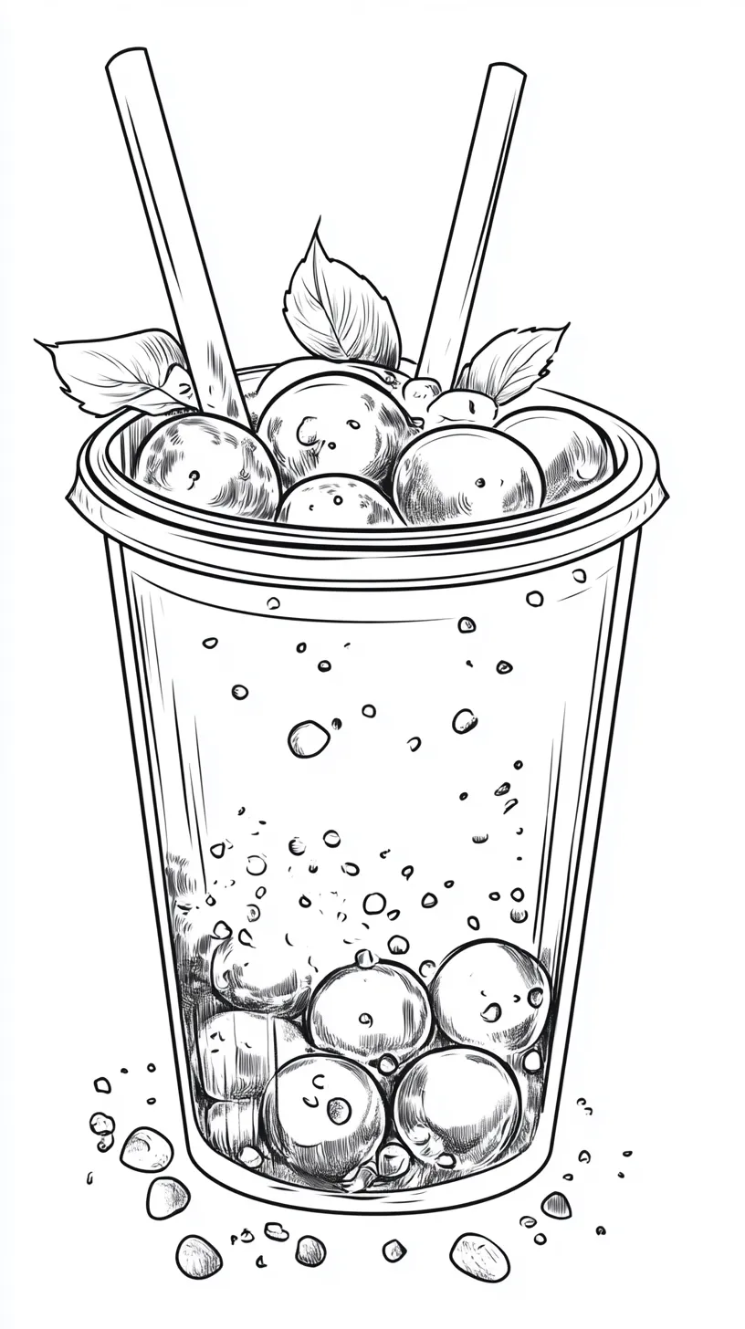 coloriage Bubble Tea à imprimer a4