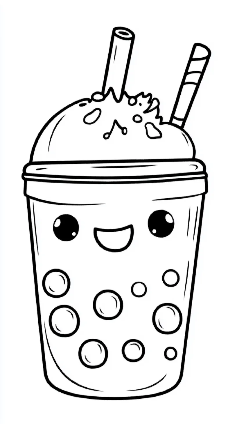 coloriage Bubble Tea à imprimer gratuitement