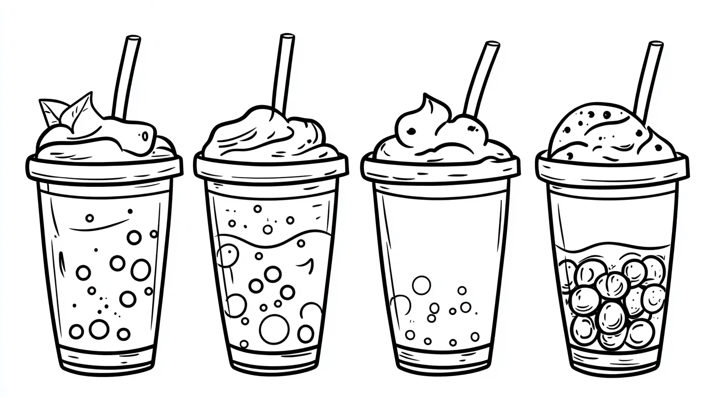 coloriage Bubble Tea a colorier en ligne