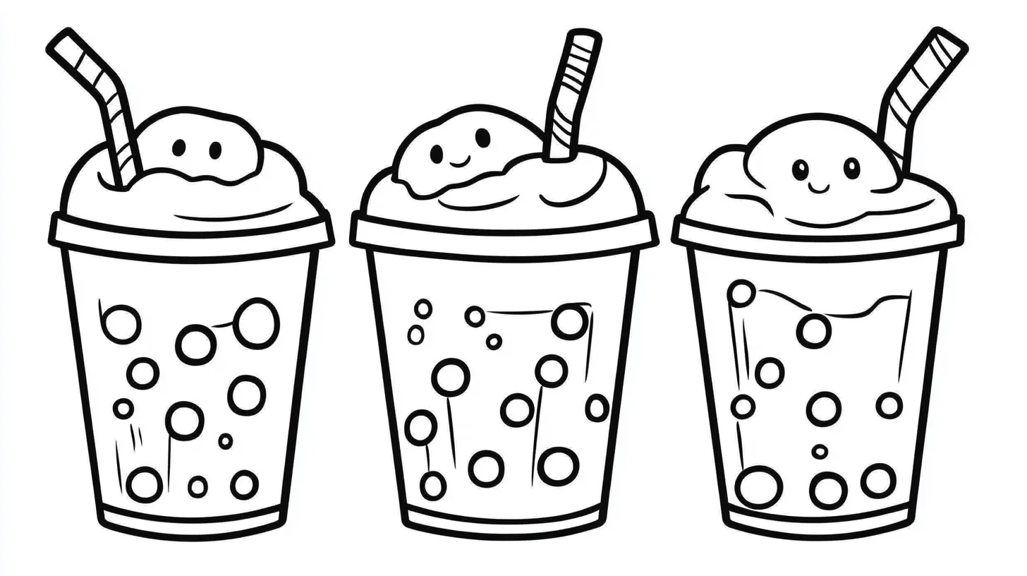 coloriage Bubble Tea de pour enfants