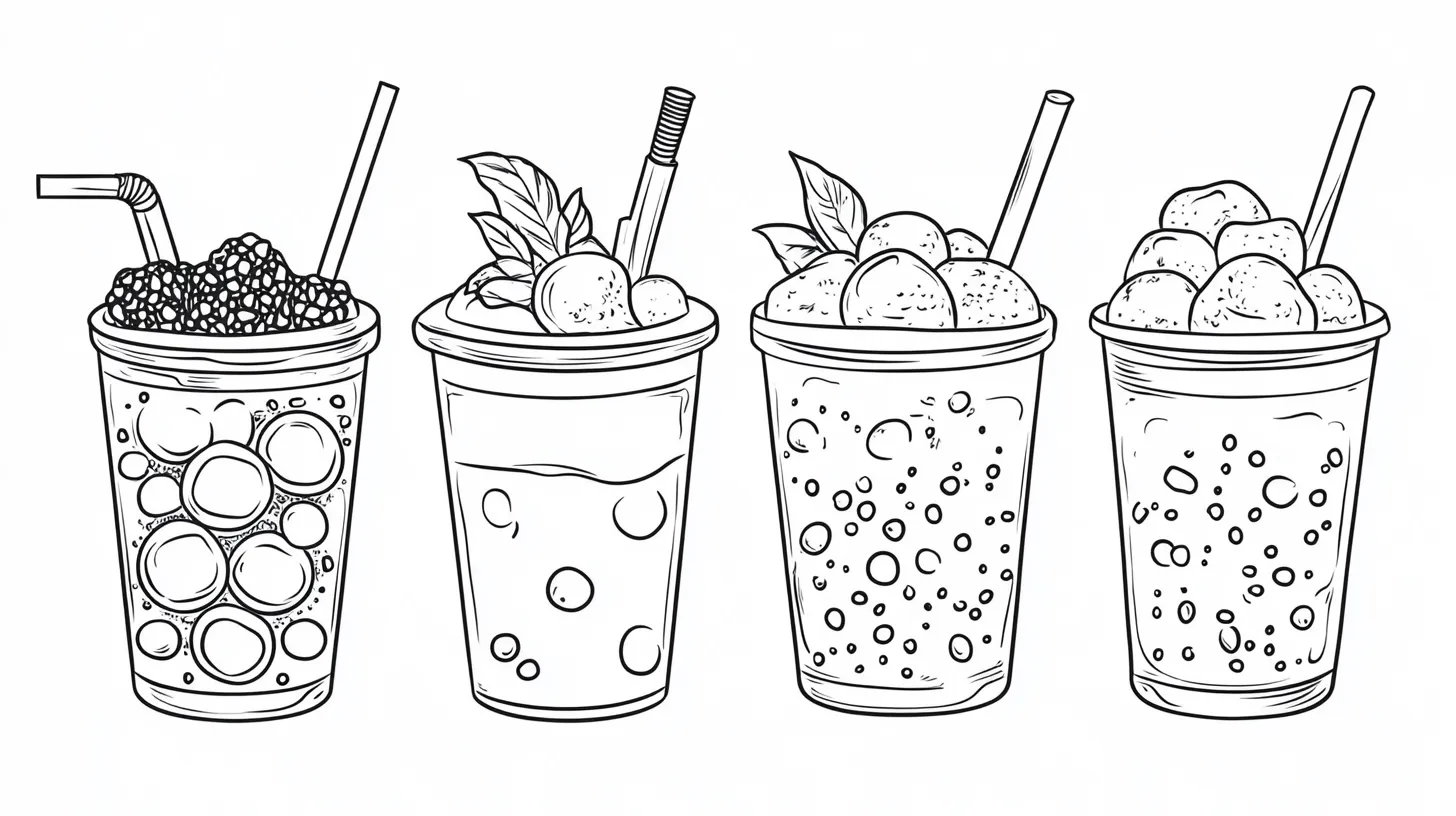 coloriage Bubble Tea pour enfants a imprimer gratuit 1