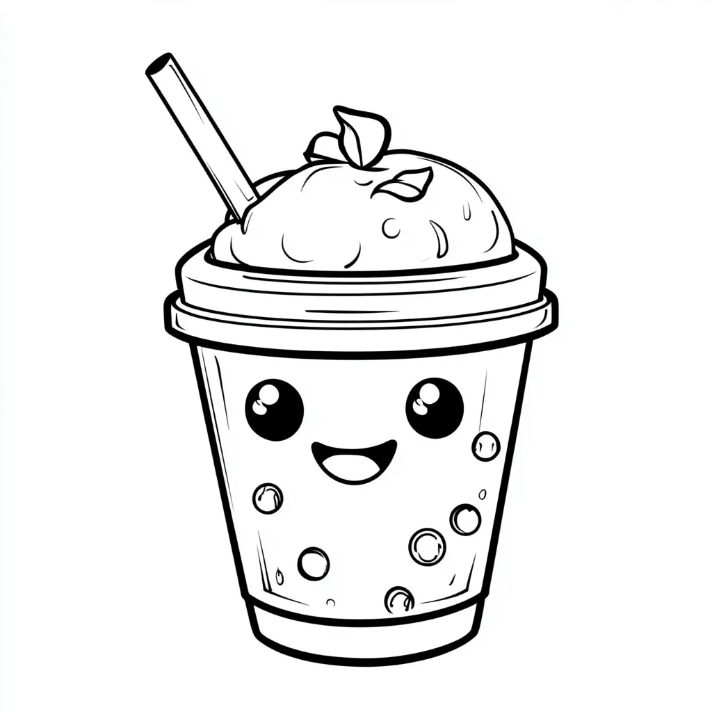 coloriage Bubble Tea a dessiner et imprimer