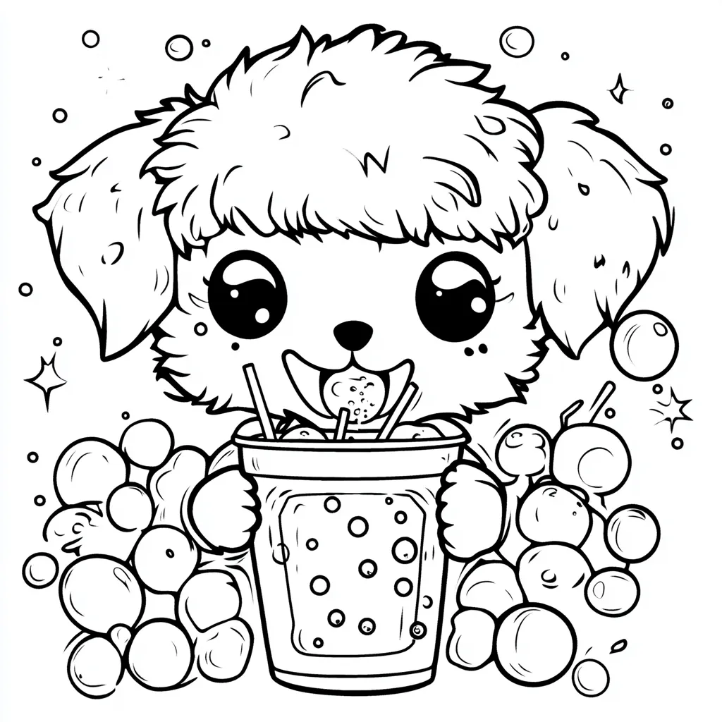 coloriage Bubble Tea gratuit pour enfants