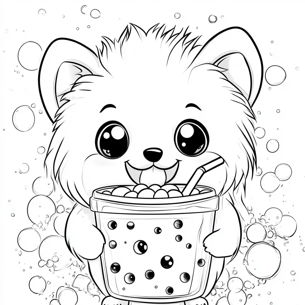 coloriage Bubble Tea pour enfant de 7 ans