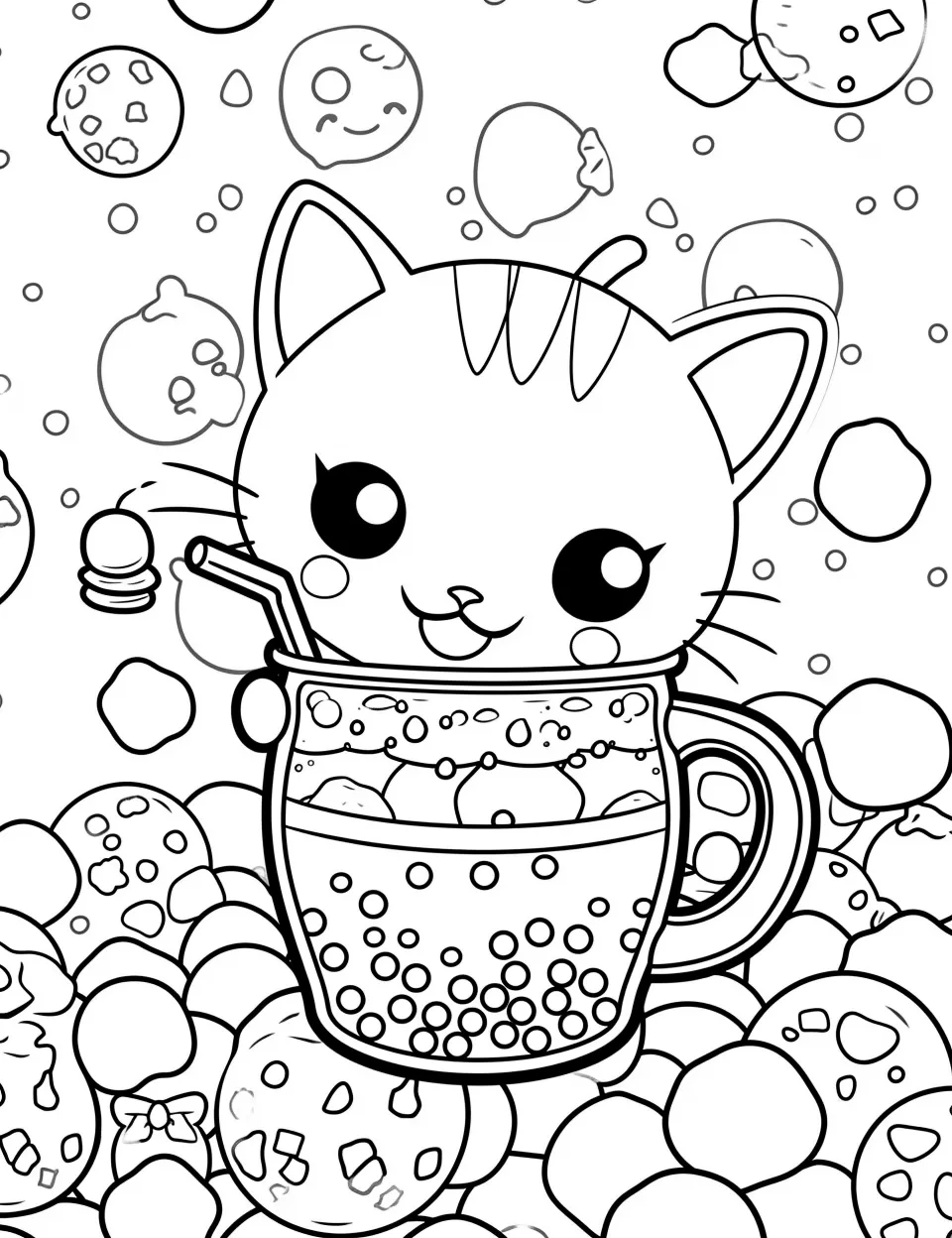 coloriage Bubble Tea pour enfant de 4 ans