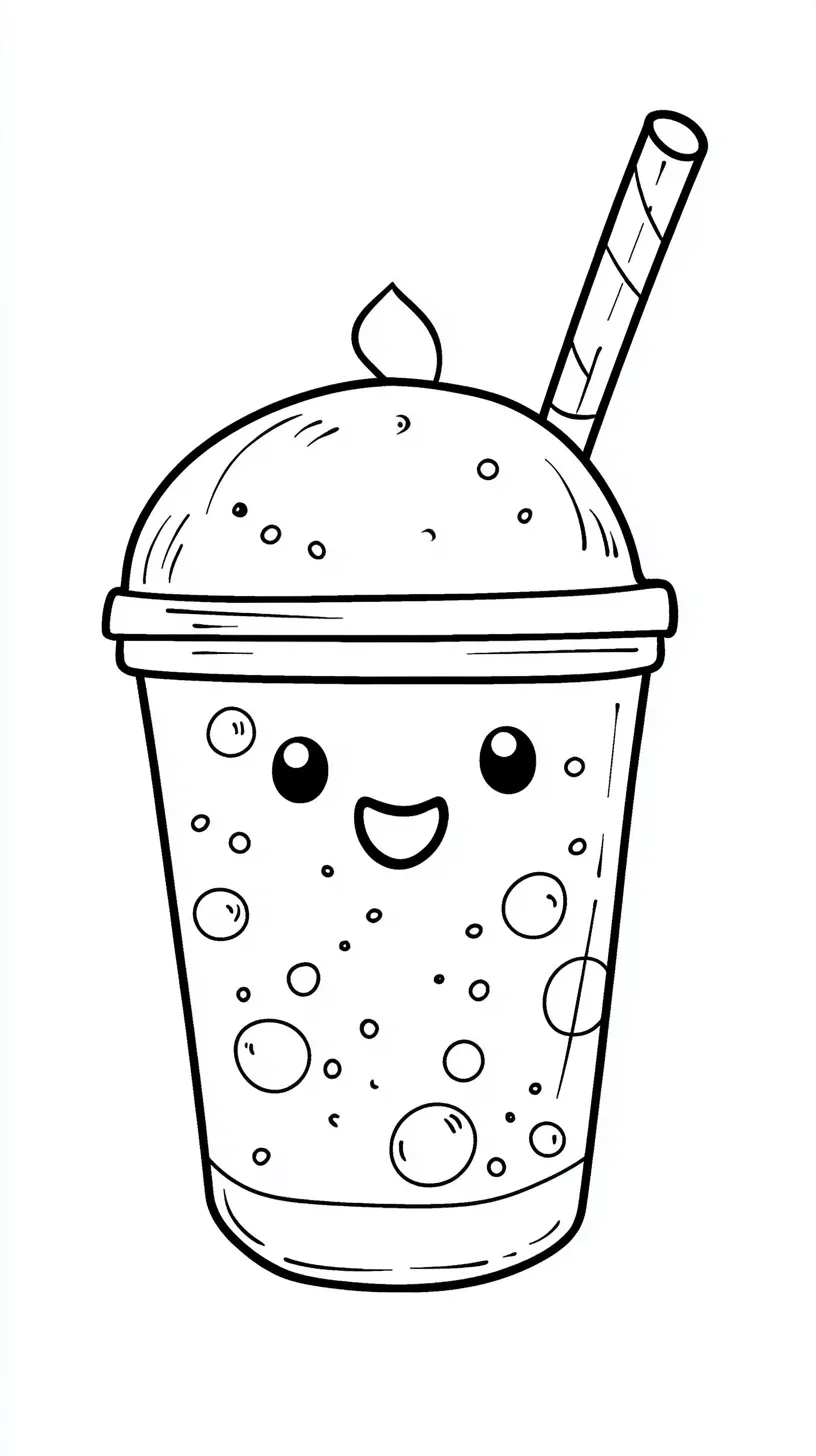 coloriage Bubble Tea pour enfant a imprimer gratuit