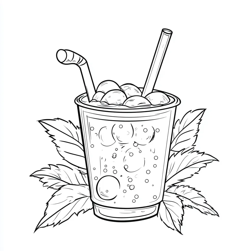 coloriage Bubble Tea à imprimer pour enfants