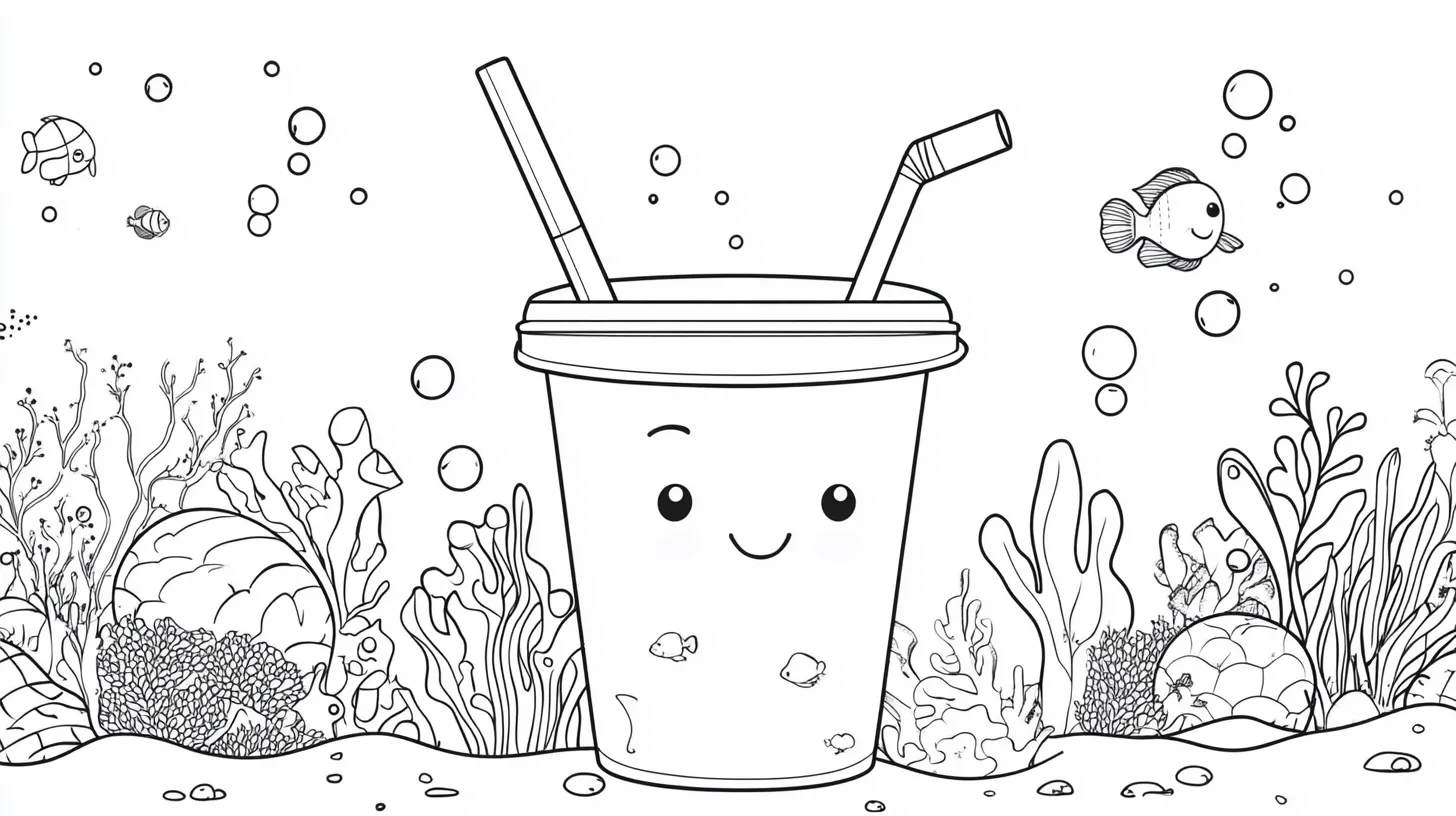 coloriage Bubble Tea pour enfants a imprimer gratuit