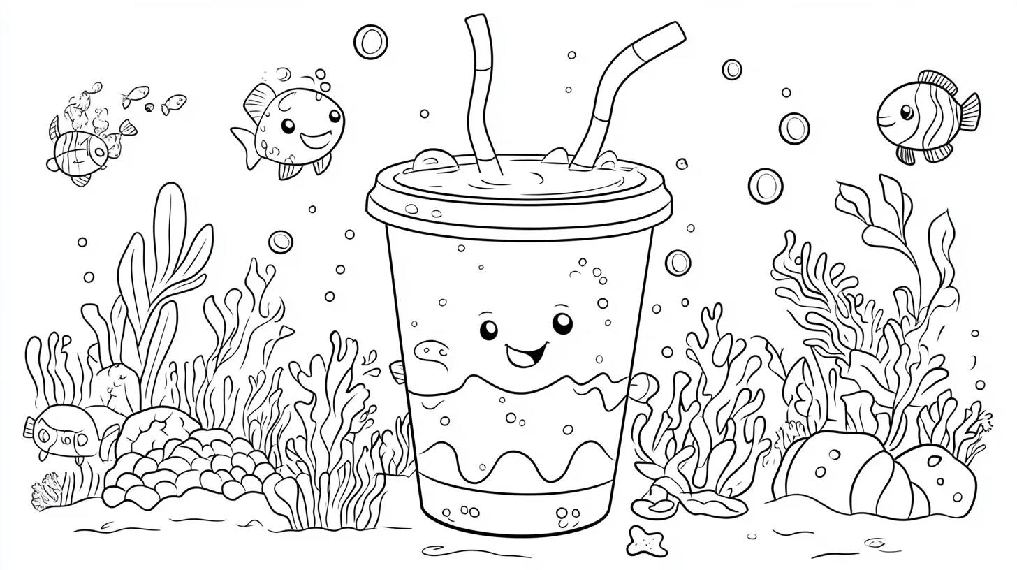 coloriage Bubble Tea gratuit a imprimer