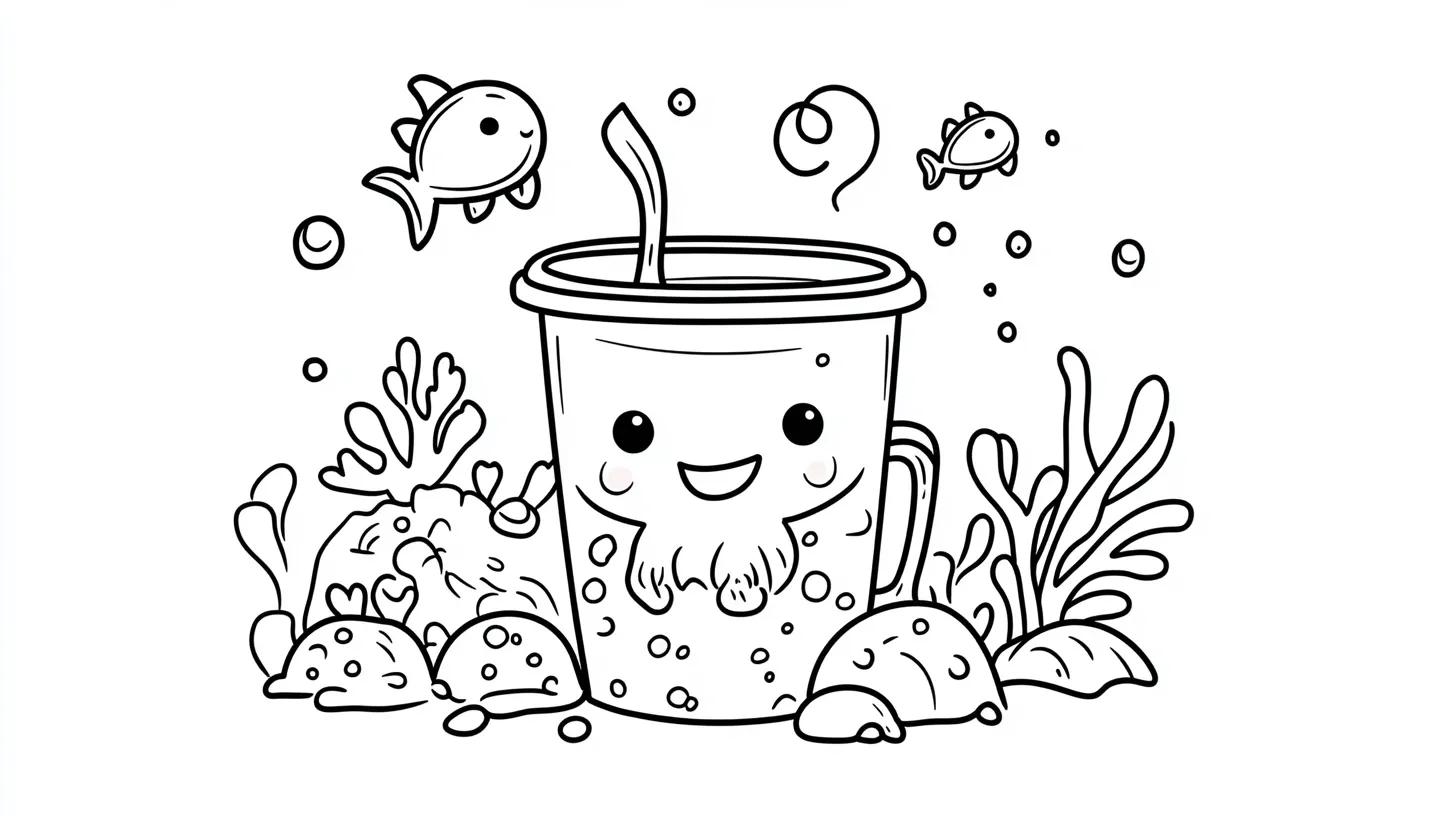 coloriage Bubble Tea en ligne pour enfant