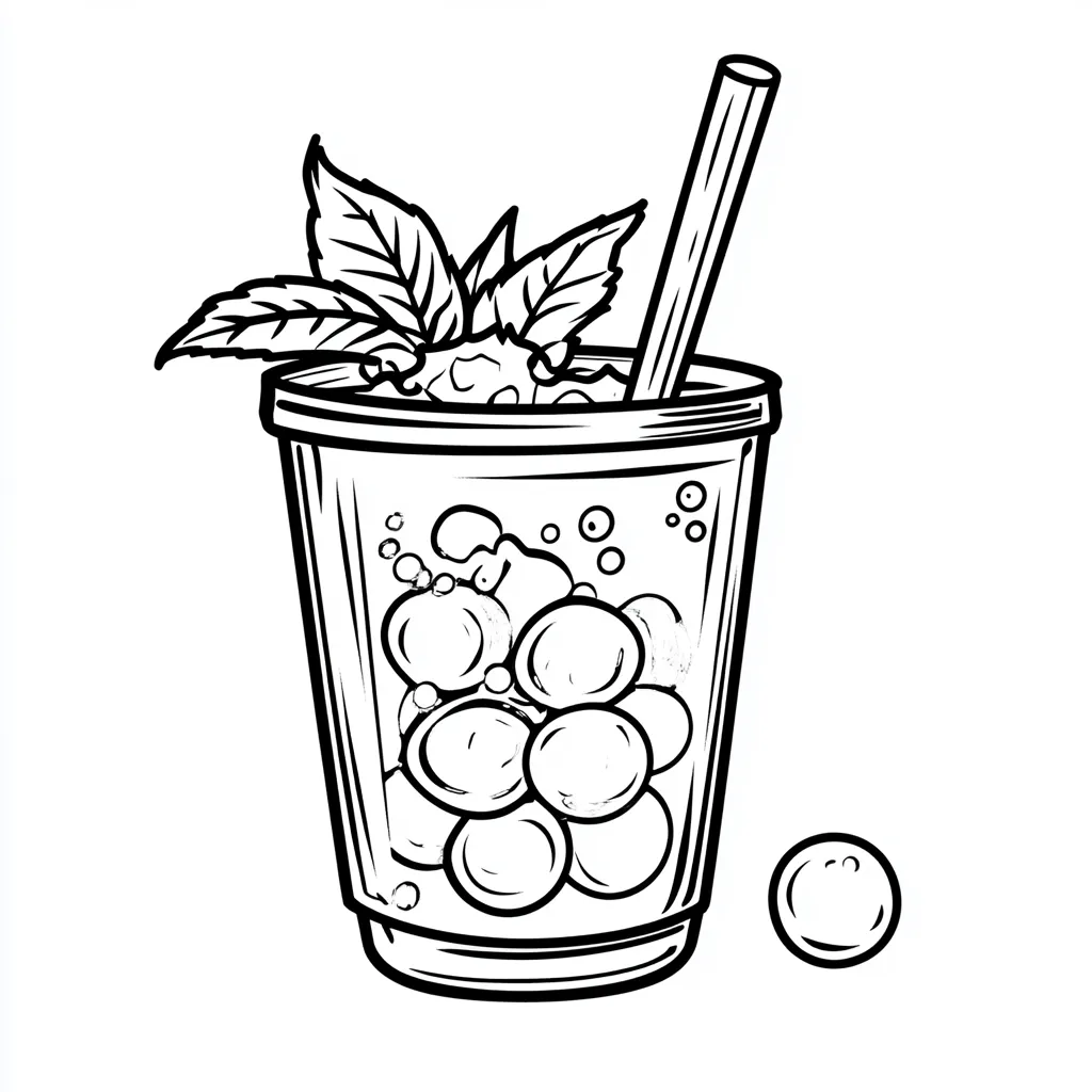 coloriage Bubble Tea à imprimer pour enfant de 7 ans