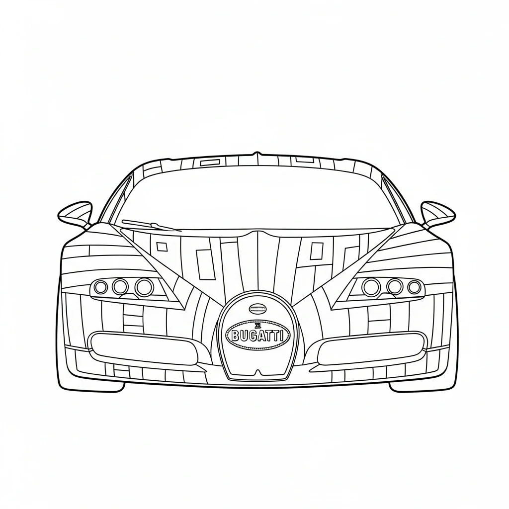 coloriage Bugatti pour enfant de 2 ans