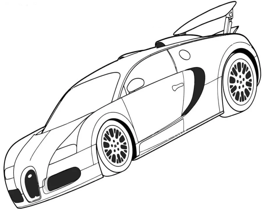 coloriage Bugatti à imprimer kawaii