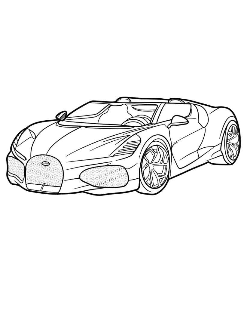 coloriage Bugatti a imprimer pour enfant de 4 ans