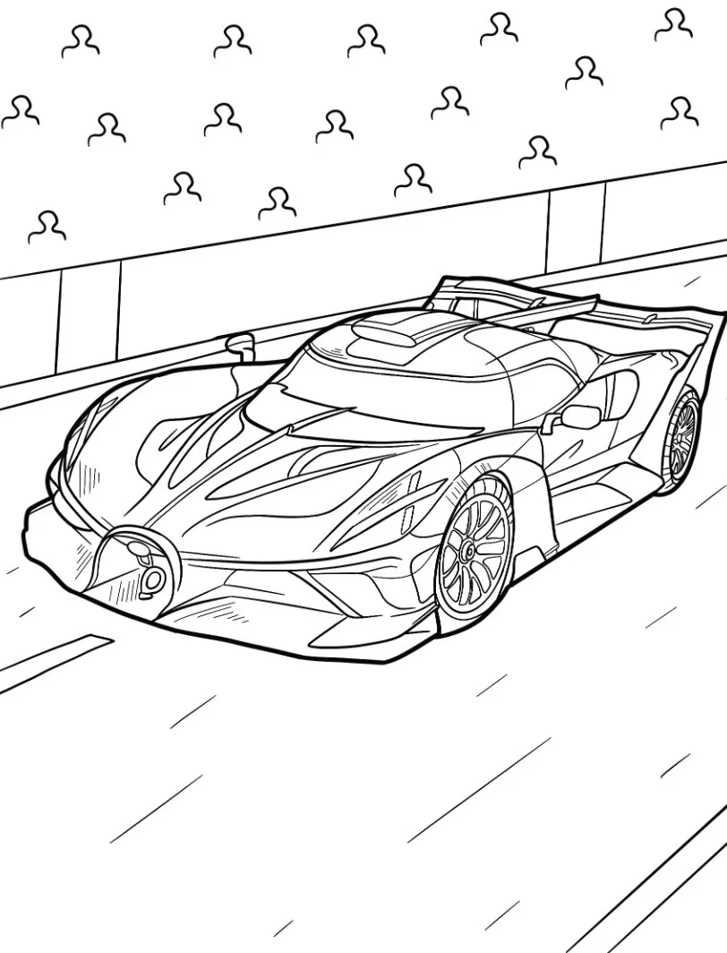 coloriage Bugatti à imprimer pour enfants