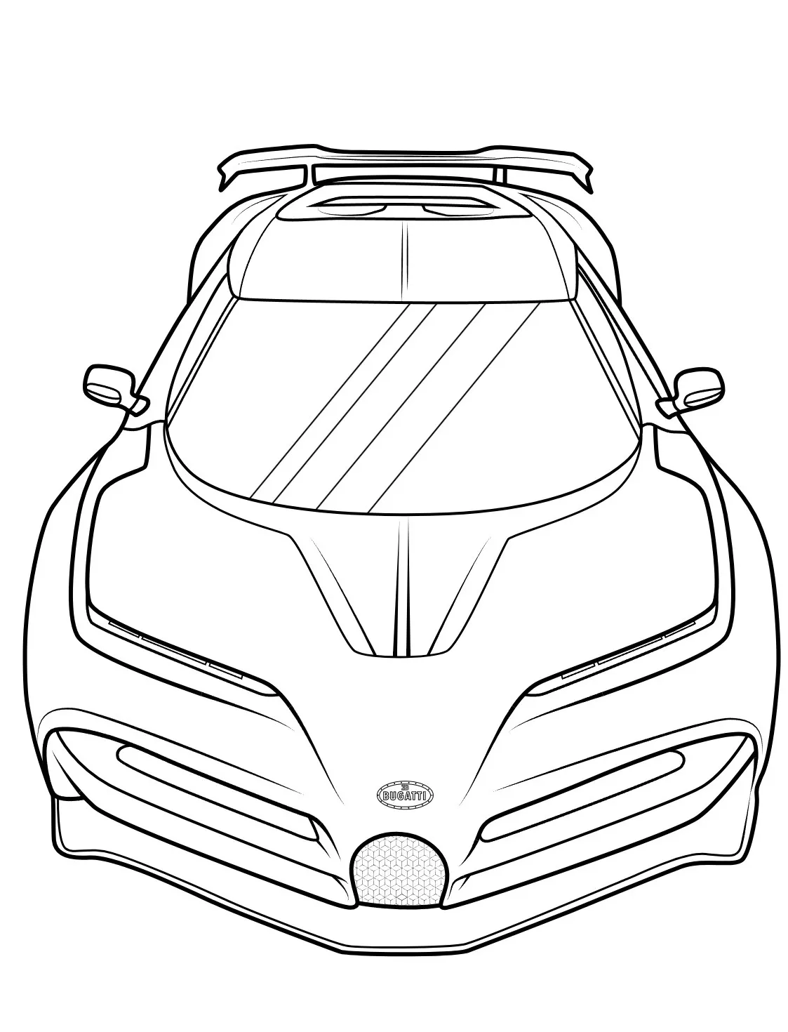 coloriage Bugatti et decoupage a imprimer gratuit