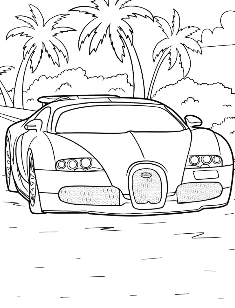 coloriage Bugatti à imprimer gratuit 1