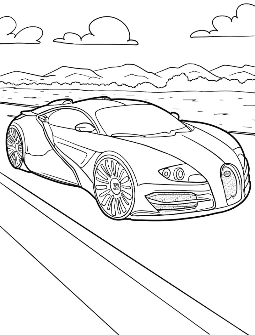 coloriage Bugatti a imprimer 1