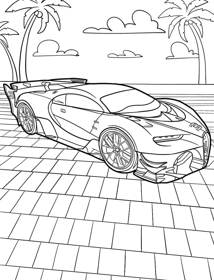 coloriage Bugatti à imprimer pdf 1