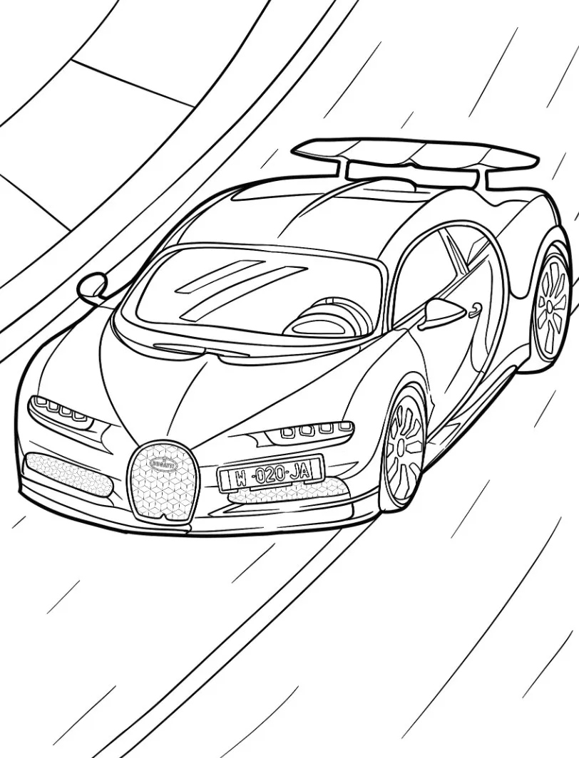 coloriage Bugatti a dessiner en ligne 2