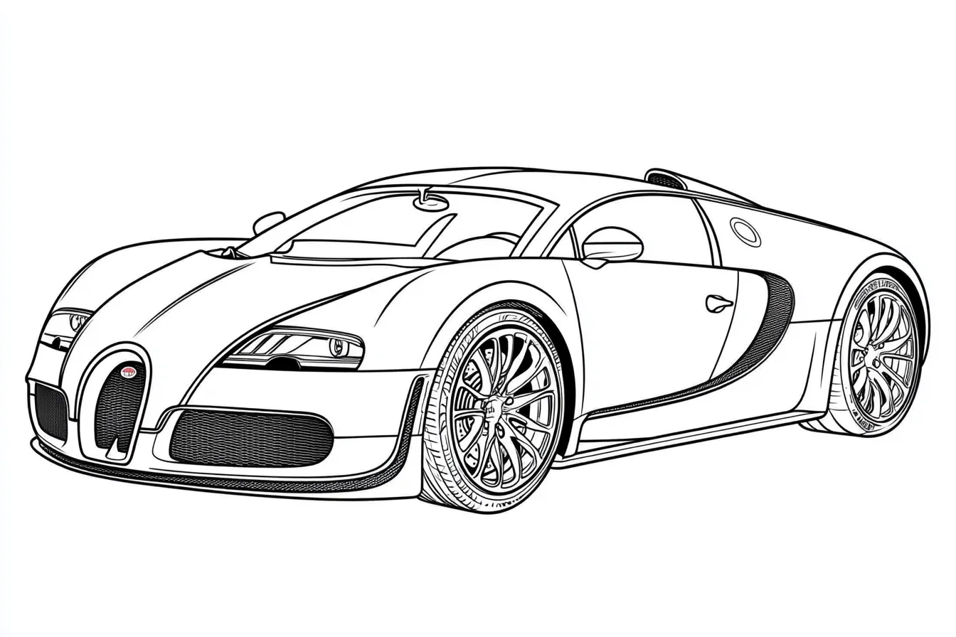 coloriage Bugatti pour enfant de 6 ans 1