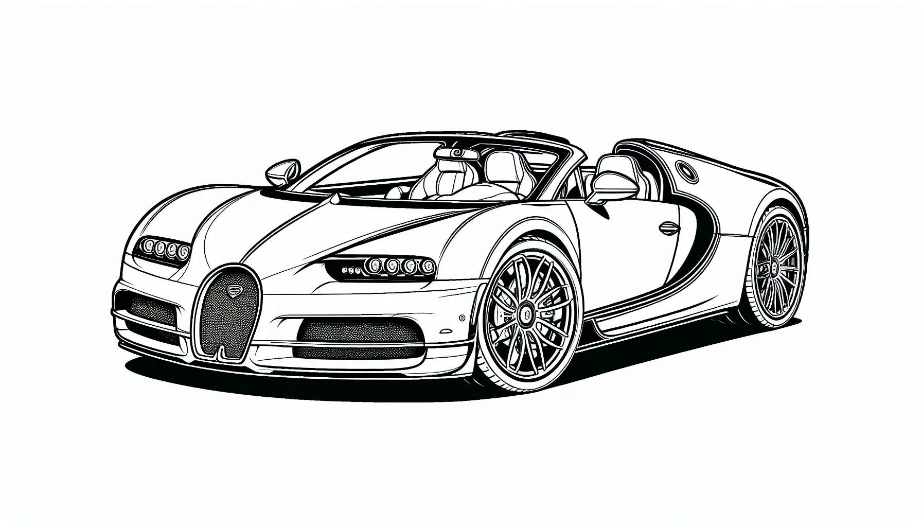 coloriage Bugatti a dessiner en ligne 1