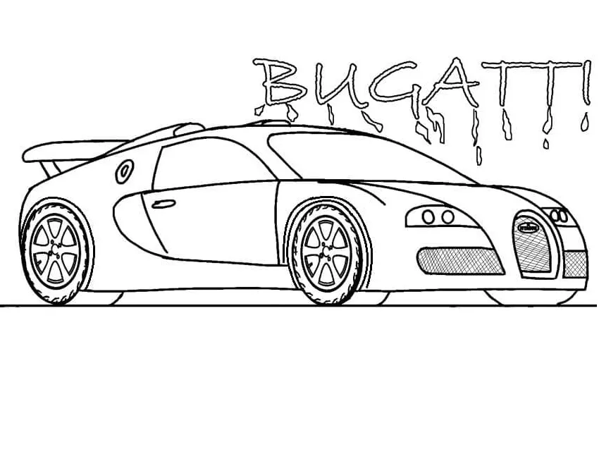 coloriage Bugatti et découpage à imprimer