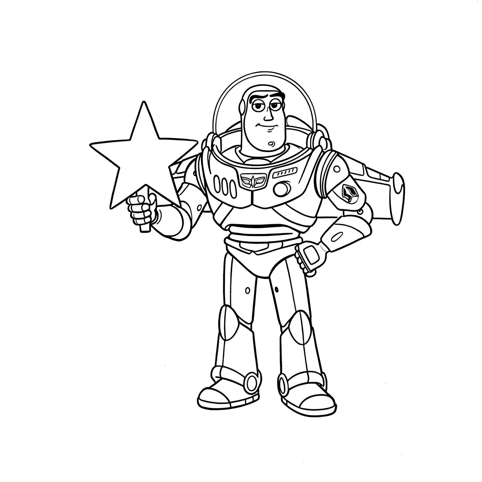 imprimer coloriage Buzz avec une étoile gratuit