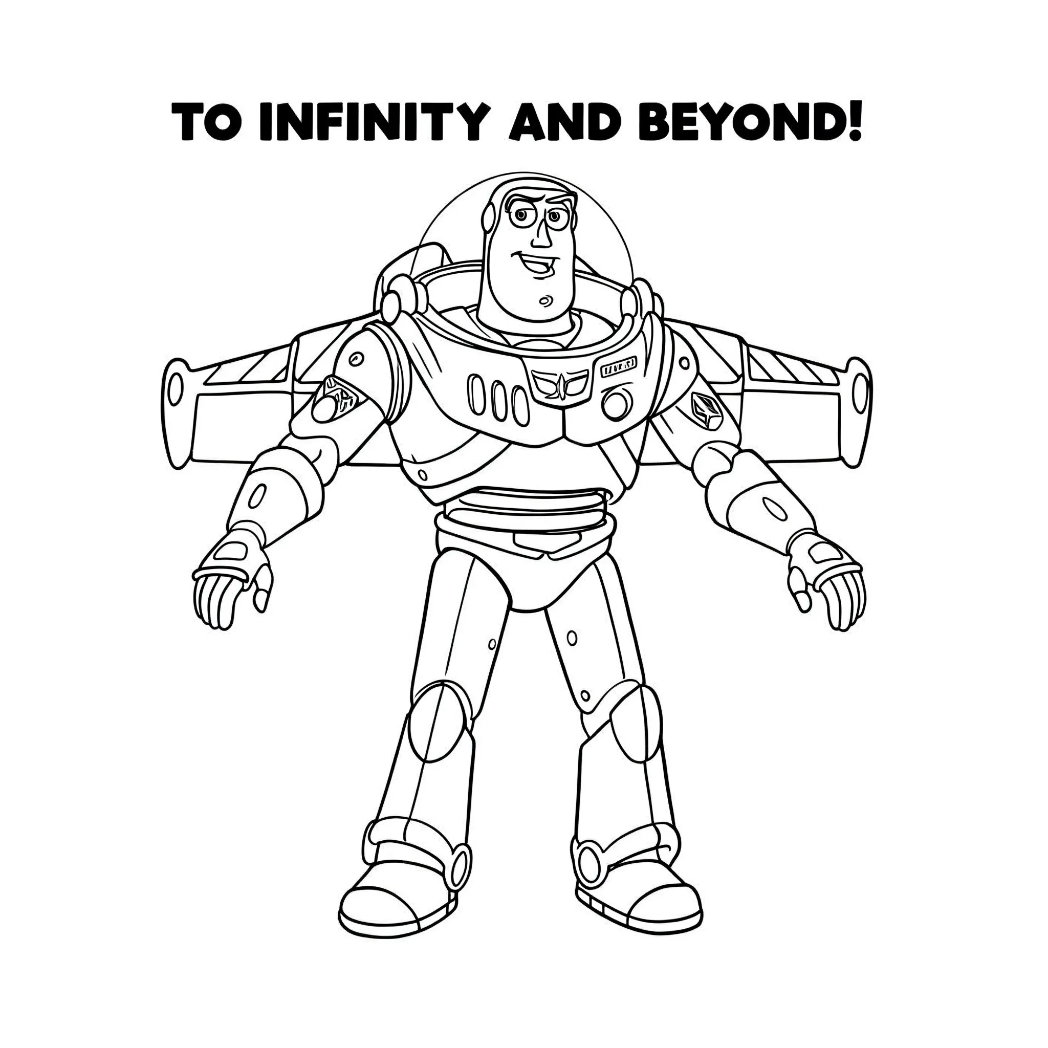 coloriage Buzz qui dit sa phrase célèbre à imprimer pour enfant de 10 ans