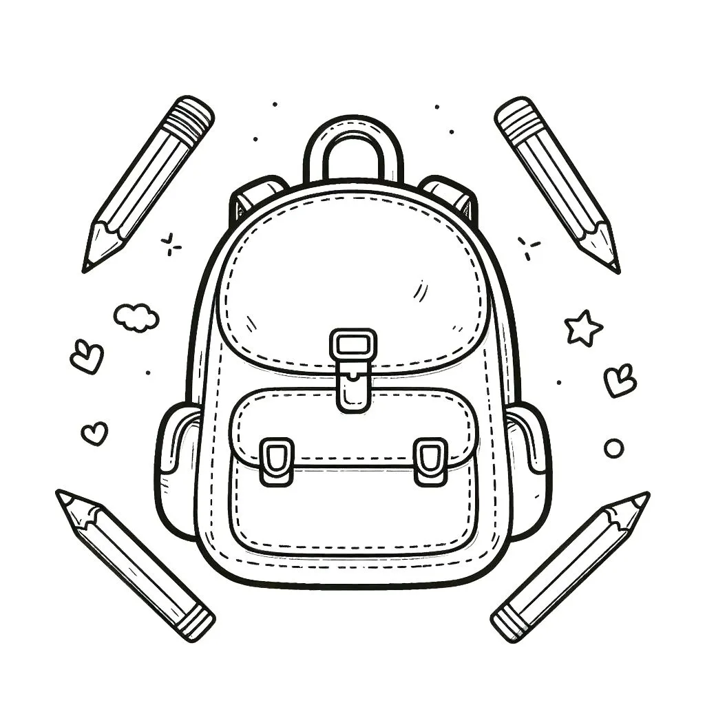 coloriage Cartable gratuit