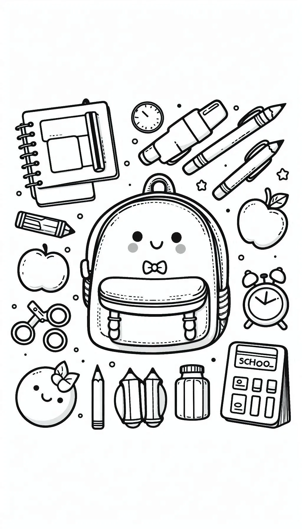 coloriage Cartable d'enfant a imprimer 2