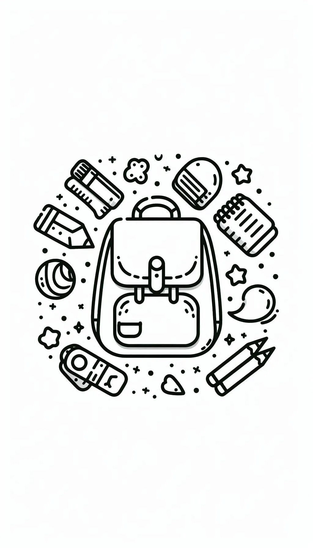 coloriage Cartable pour enfant a imprimer gratuit