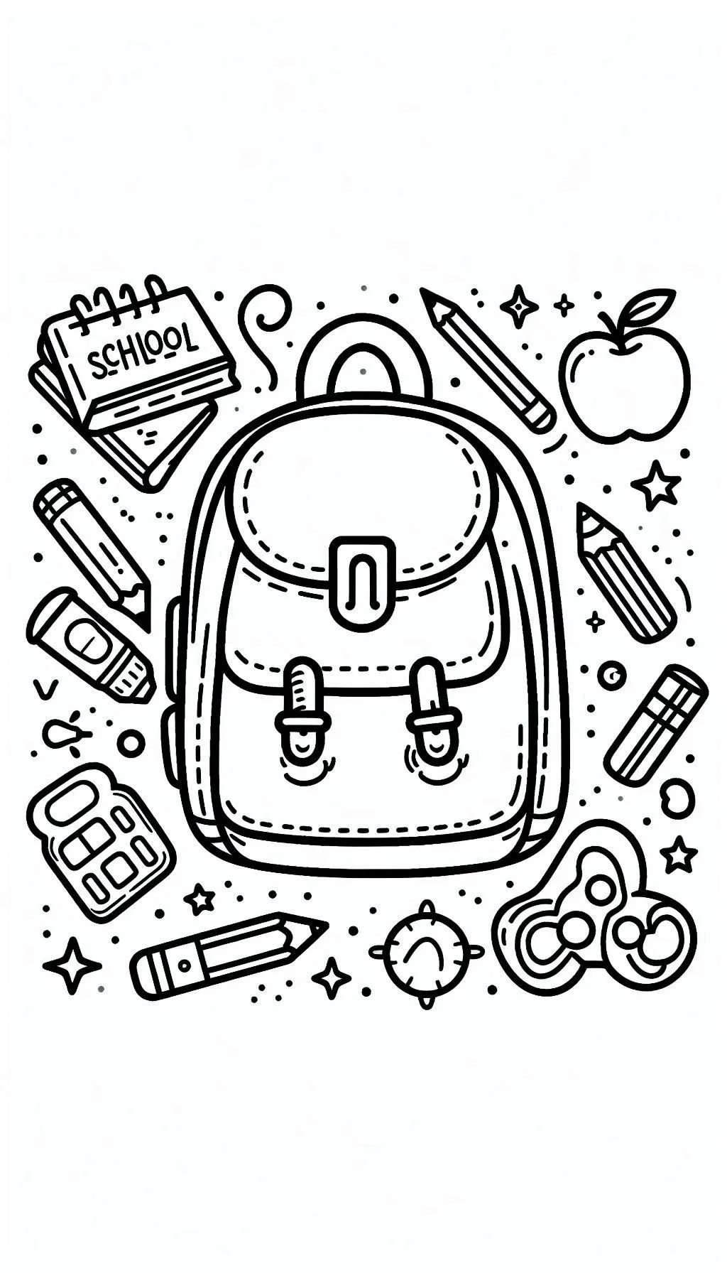 coloriage Cartable à imprimer pour enfant de 6 ans