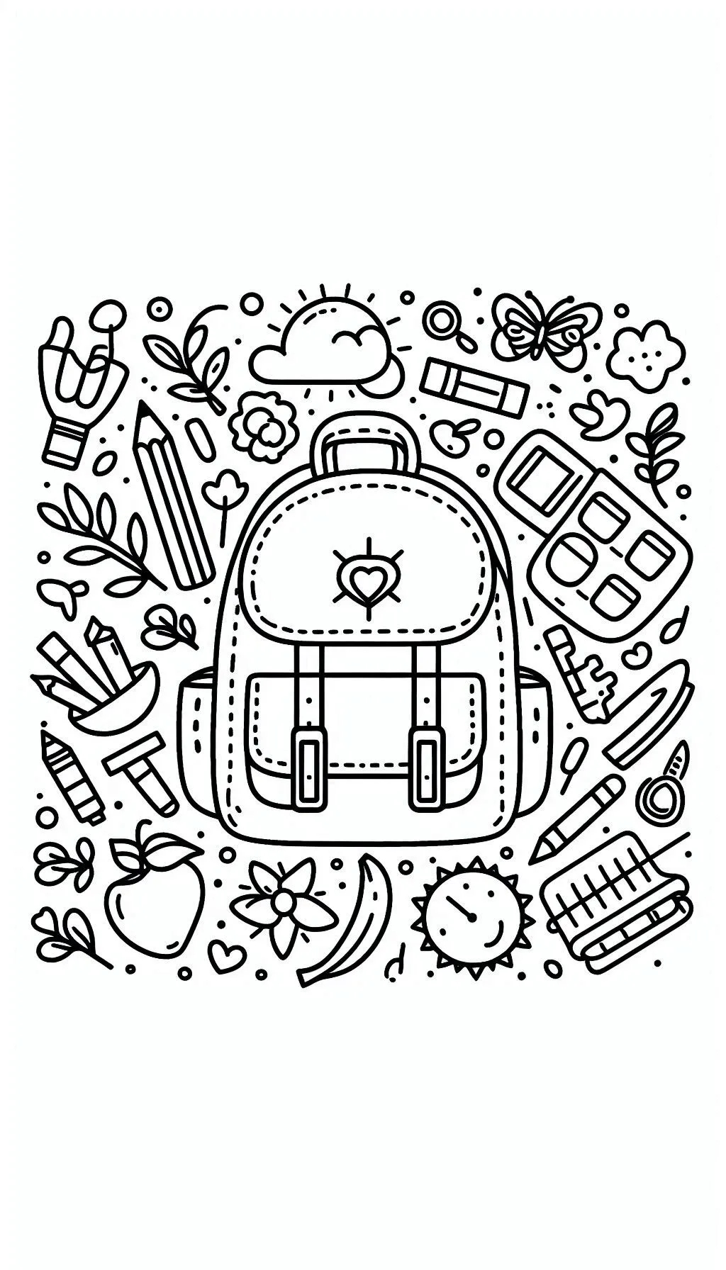 coloriage Cartable gratuit à imprimer