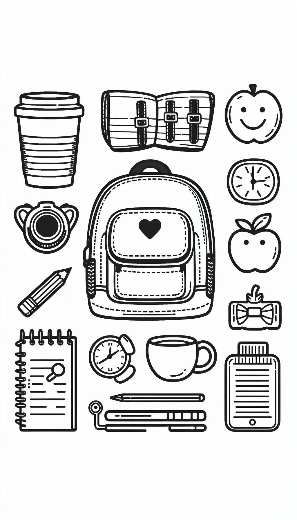 coloriage Cartable et apprentissage