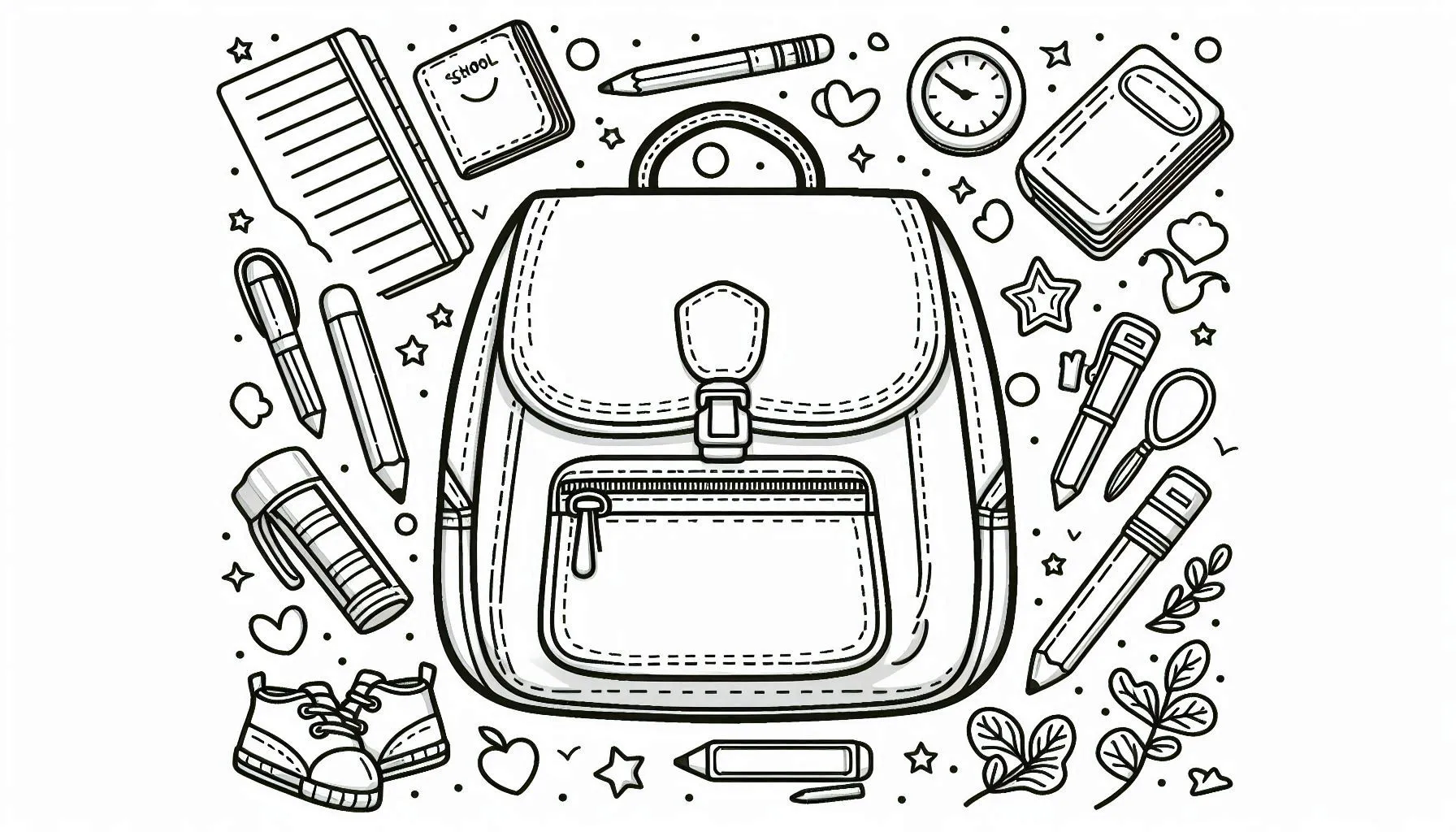 coloriage Cartable pour enfants à imprimer